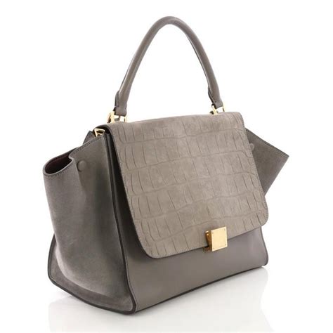 celine croc bag price|CELINE Crocodile Embossed Nubuck Medium Trapeze Grey.